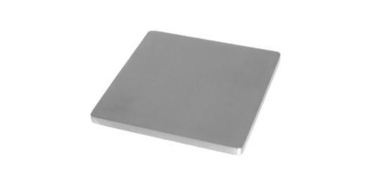 V2A Edelstahl Ankerplatte quadratisch ohne Bohrung - Längsschliff