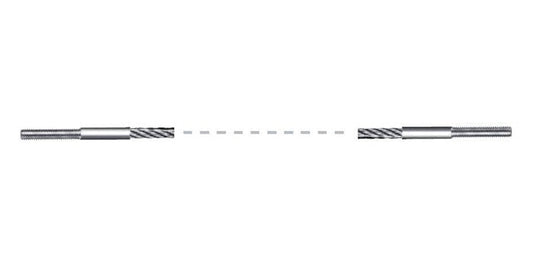 V4A Edelstahl Seil mit 1x Rechts / 1x Links-Außengewinde - verpresst