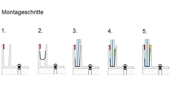 Aluminium Ganzglasgeländerprofil aufgesetzte Montage - schwere Ausführung