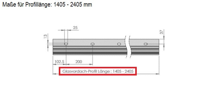 Aluminium eloxiert Vordachprofil mit ETA (European Technical Assessment)