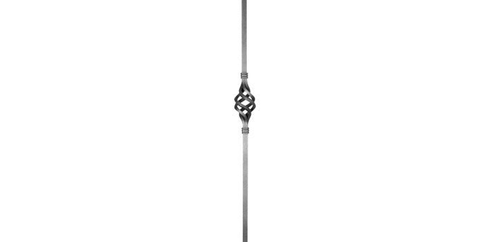 Stahl Pfosten mit Zirbel - glatt