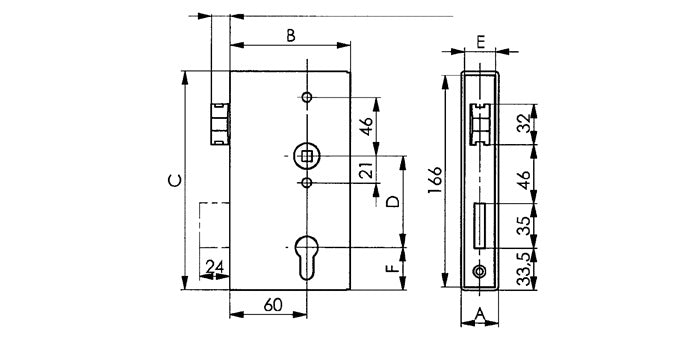 AMF Stahl Schlosskasten mit verzinktem Schloss