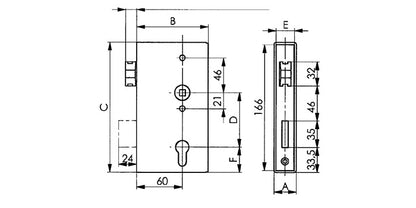 AMF Stahl Schlosskasten mit verzinktem Schloss