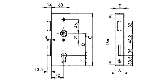 AMF Stahl Schlosskasten mit verzinktem Schloss