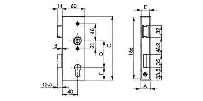 AMF Stahl Schlosskasten mit verzinktem Schloss