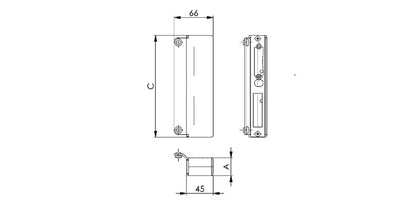 AMF Stahl Gegenkasten/Schließkasten mit Türanschlag und Gummipuffer