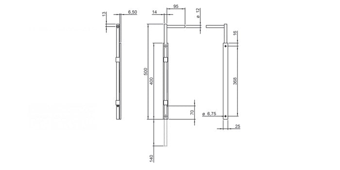 Stahl Torriegel vierkant zum anschrauben