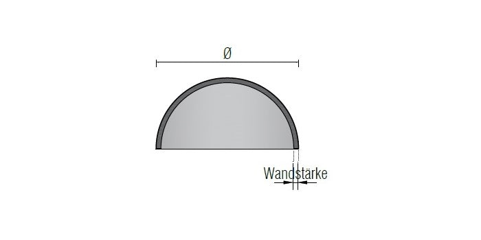 Stahl Halbhohlkugel