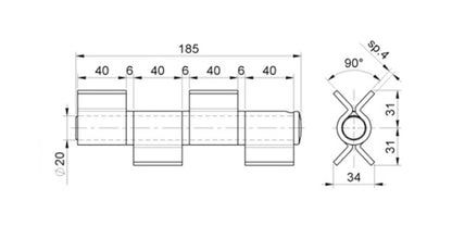 Stahl Torband mit losem Dorn - 4-teilig