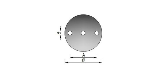 Stahl Ronde mit 3 Bohrungen