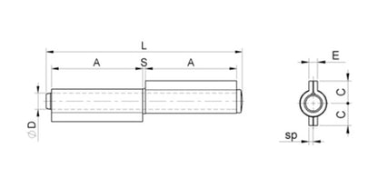 Stahl Torband mit losem Dorn - 2-teilig
