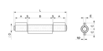 Stahl Torband mit losem Dorn - 3-teilig