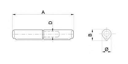 Stahl Torband mit festem Dorn - 2-teilig