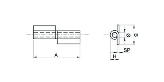 Stahl Torband mit losem Dorn - 2-teilig