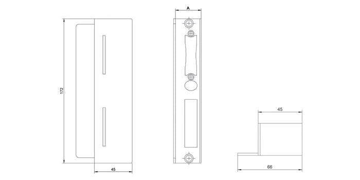 Stahl Gegenkasten/Schließkasten mit Türanschlag