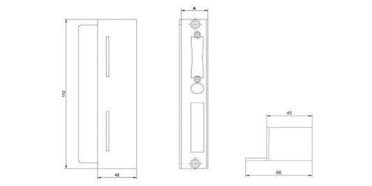 Stahl Gegenkasten/Schließkasten mit Türanschlag