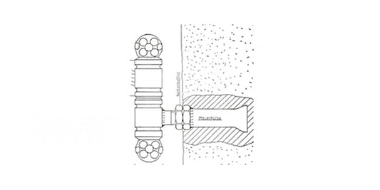 Stahl Torband mit festem Dorn - 2-teilig mit Mauerhülse
