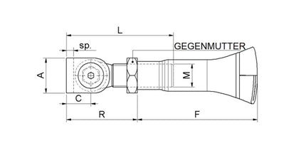 Stahl Torband verstellbar mit Mauerhülse