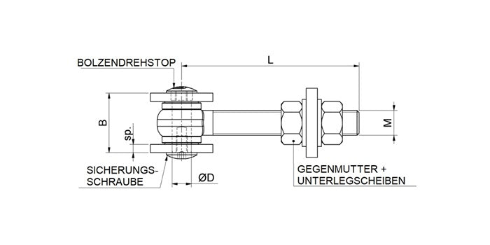 Stahl Torband verstellbar mit Langloschlasche