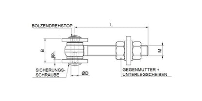 Stahl Torband verstellbar mit Langloschlasche
