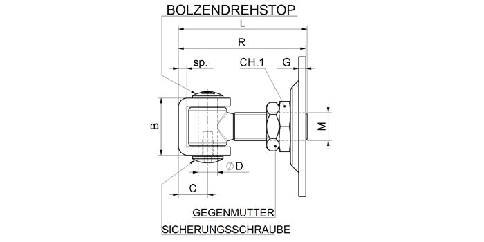 Stahl Torband verstellbar mit Befestigungsplatte