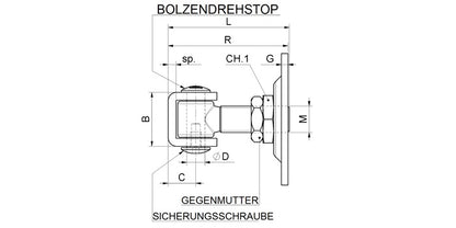 Stahl Torband verstellbar mit Befestigungsplatte