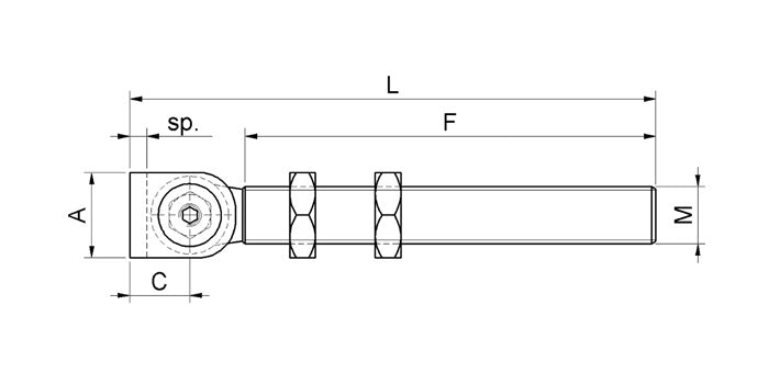 Stahl Torband verstellbar - lange Ausführung