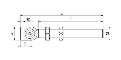 Stahl Torband verstellbar - lange Ausführung