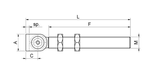 Stahl Torband verstellbar - lange Ausführung