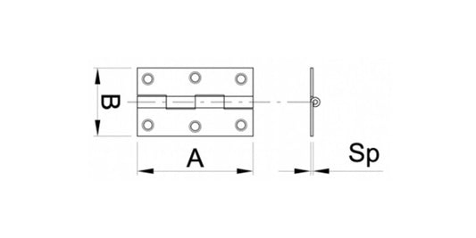 Stahl Scharniere mit festem Dorn