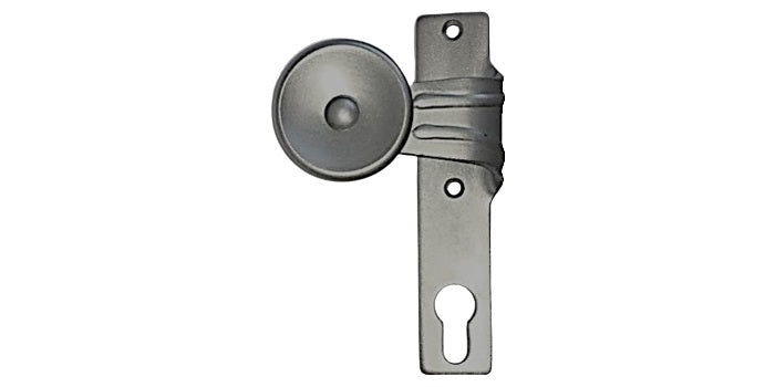 Stahl verzinkt Türknopf/Türgriff mit PZ-Schild - glatt