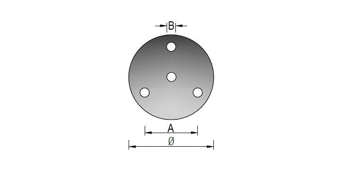 Stahl Ronde mit 4 Bohrungen