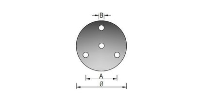 Stahl Ronde mit 4 Bohrungen