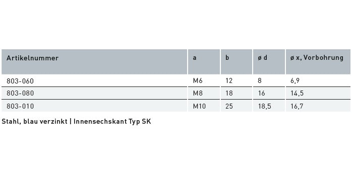 V2A Edelstahl Rampa Einschraubmuffe für Holz