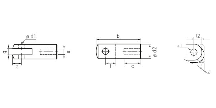 V4A Edelstahl Gabel mit Rechts-Innengewinde