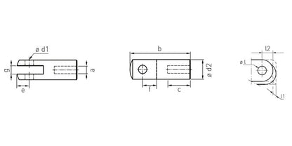 V4A Edelstahl Gabel mit Rechts-Innengewinde