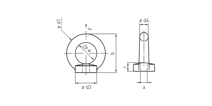 V4A Edelstahl Ringmutter mit Rechts-Innengewinde