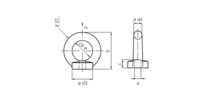 V4A Edelstahl Ringmutter mit Rechts-Innengewinde