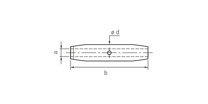 V4A Edelstahl Gewindeterminal mit Links- & Rechts-Innengewinde