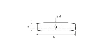 V4A Edelstahl Gewindeterminal mit Links- & Rechts-Innengewinde