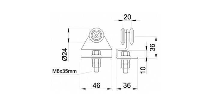 Stahl verzinkt Laufrolle mit Kugellager
