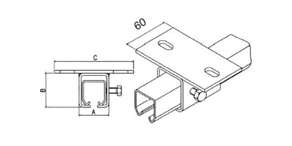 Stahl verzinkt Halterung mit Deckenplatte für Laufschiene