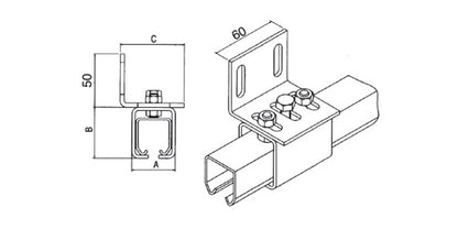 Stahl verzinkt Halterung mit Wandplatte für Laufschiene