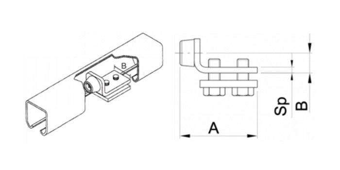 Stahl verzinkt Stopper für Laufschiene