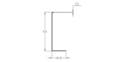 Aluminium Abdeckprofil für ALU-30300/60300 seitliche Montage - leichte Ausführung