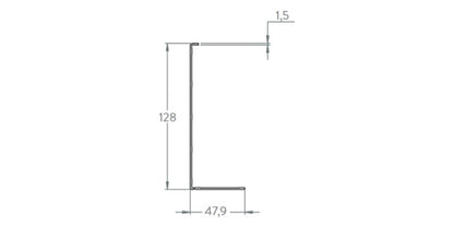 Aluminium Abdeckprofil für ALU-30600/60600 seitliche Montage - schwere Ausführung