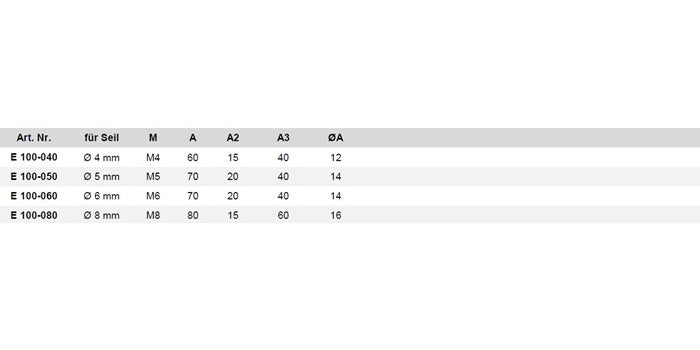 V4A Edelstahl Gewindeterminal mit Klemmschrauben - 1x Seite Rechts-Innengewinde / 1x Seite für Seil