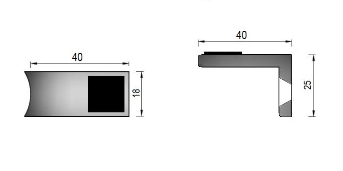 V2A Edelstahl Scheibensicherung 40 x 25 x 18 mm