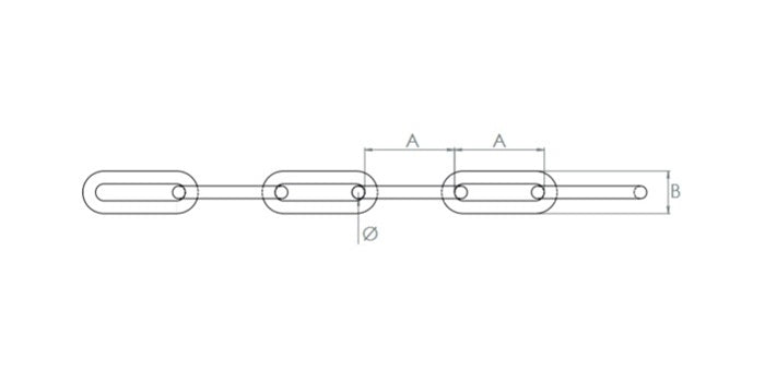 V4A Edelstahl Kette - lange Glieder