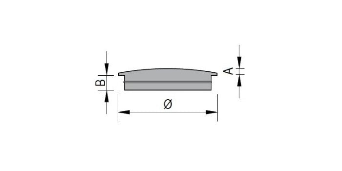 V2A Edelstahl Endkappe Vollmaterial - gewölbt - Lamelle